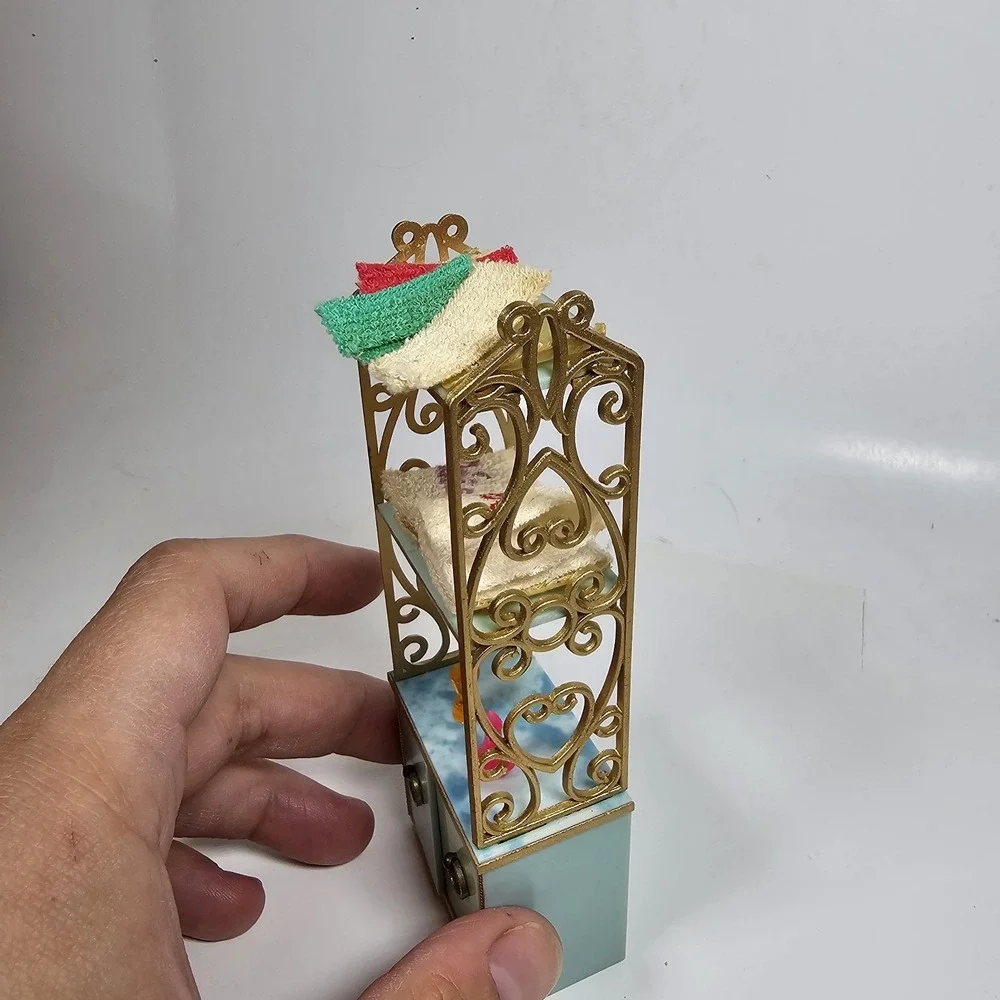 Vintage Ideal Dollhouse Bathroom Cabinet Unique‎ Towel and Accessories Storage